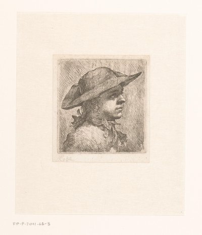 Portrait of a Young Man with Hat by Joachim Martin Falbe (attributed to)