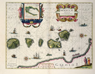 Map showing the Molucca Islands off Halmahera, 1640 by Joannes Jansson