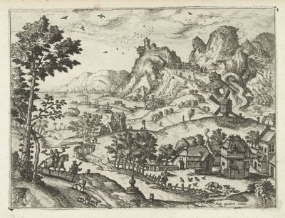 Landscape with Falconry by Joannes van Doetechum (I) (attributed to)