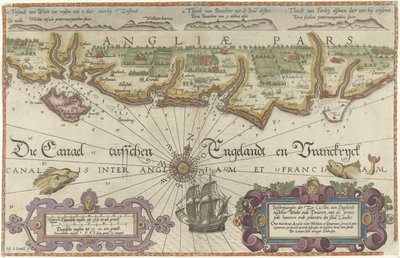 Map of the English Coast Between the Isle of Wight and Dover by Joannes van Doetecum