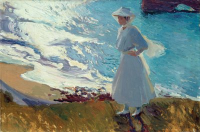 Maria on the Beach at Biarritz or Contre-jour by Joaquín Sorolla