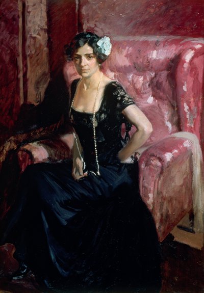 Clotilde in an Evening Dress by Joaquín Sorolla