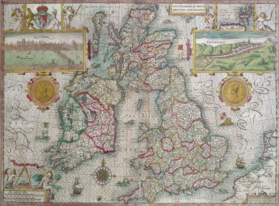 Map of the Kingdom of Great Britain and Ireland, 1610 by Jodocus Hondius