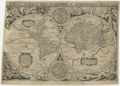 Map of the World, 1631 by Jodocus Hondius
