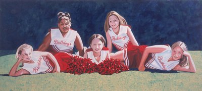 Junior High School Cheerleaders on the Grass by Joe Heaps Nelson
