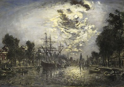 Rotterdam in the Moonlight by Johan-Barthold Jongkind