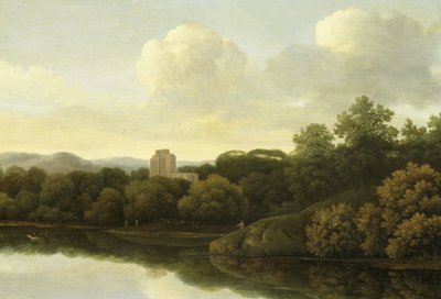 Wooded Landscape with River by Johan (1620-1660) Lagoor