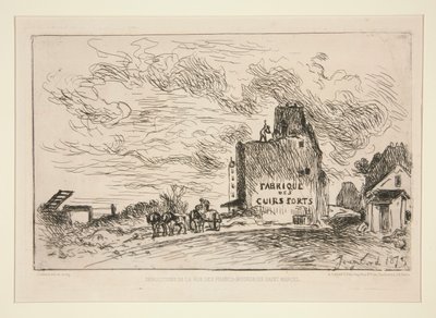 Demolition at the Rue des Francs-Bourgeois Saint-Marcel by Johan Barthold Jongkind