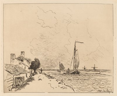 Two Boats at Sail by Johan Barthold Jongkind