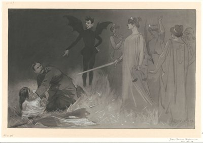 Chamberlain as the Devil, and Kitchener in a Political Allegory on the War in Transvaal by Johan Braakensiek