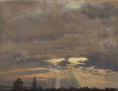 Cloud Study with Sunbeams by Johan Christian Dahl