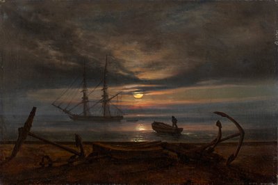 Danish Coast in Moonlight by Johan Christian Dahl