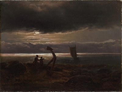 Mother and Child by the Sea by Johan Christian Dahl