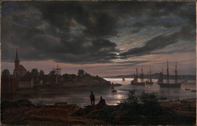 Larvik by Moonlight by Johan Christian Dahl