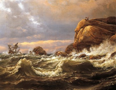 Shipwreck on the Coast between Larvik and Fredriksvern by Johan Christian Dahl