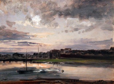 The Elbe and Dresden Neustadt in the Evening Light by Johan Christian Dahl
