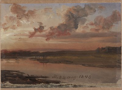 The Elbe in the Evening by Johan Christian Dahl