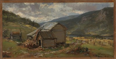 View of Hjelle in Valdres by Johan Christian Dahl