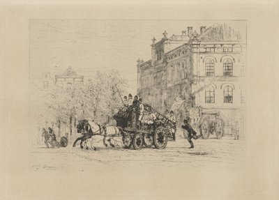 View of Weesperplein with a Fire Truck by Johan Conrad Greive