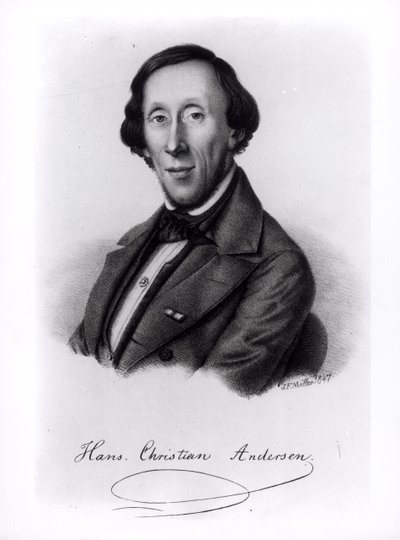 Portrait of Hans Christian Andersen by Johan Frederick Moller