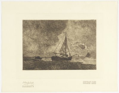 Beach Scene with Sailing Ships by Johan Hendrik Weissenbruch