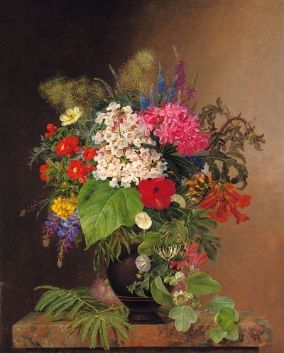 Convulvulus, Lupins, Speedwell and Fuschia in a Vase, 1833 by Johan Laurents Jensen
