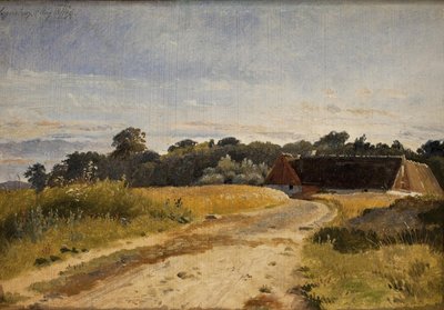 A Croft at Lodskov near Vognserup Manor. Study by Johan Thomas Lundbye