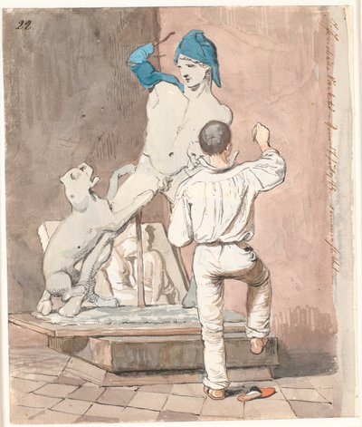 The Sculptor J.A. Jerichau in His Studio in Rome by Johan Thomas Lundbye