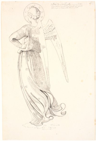 Angel Seen from the Back - after Fra Angelico by Johan Thomas Lundbye