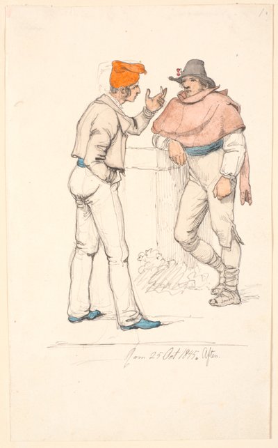Italian Commoner in Conversation with a Peasant by Johan Thomas Lundbye