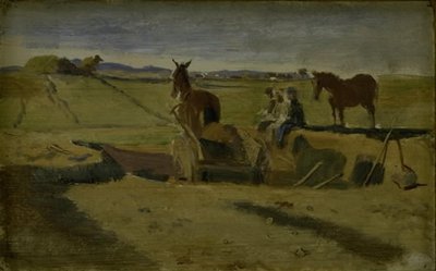 Mergling of Vallekilde Parsonage Field, with Hankehøj in the Background by Johan Thomas Lundbye
