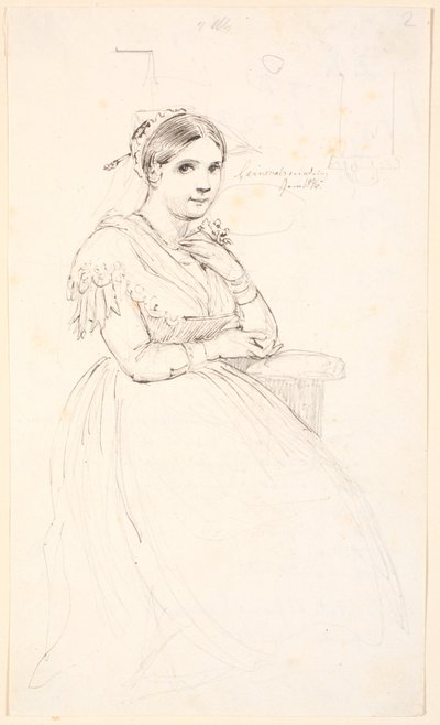 Seated Italian Woman by Johan Thomas Lundbye