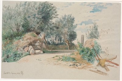 Stone Fence with an Open Gate by Johan Thomas Lundbye