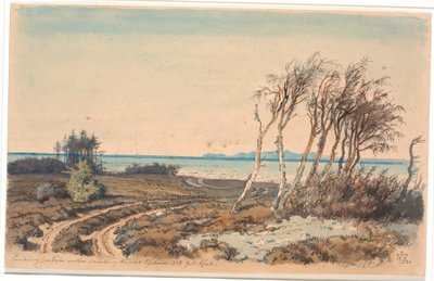View towards Kullen from the Coast between Odinshøj and Hornbæk by Johan Thomas Lundbye
