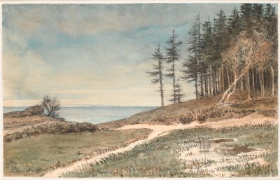 View Towards Kullen from the Beach at Hellebæk by Johan Thomas Lundbye