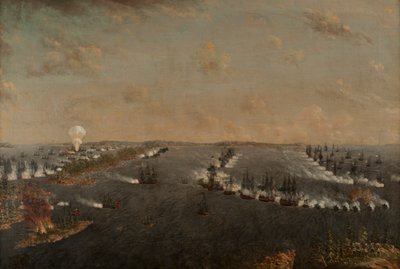 First Russo-Swedish Battle of Rochensalm on August 24, 1789, c.1790 by Johan Tietrich Schoultz