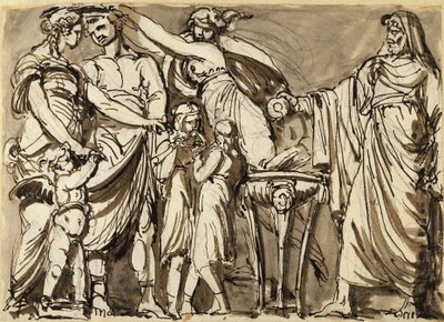 Draft for Relief with Antique Wedding Scene by Johan Tobias Sergel