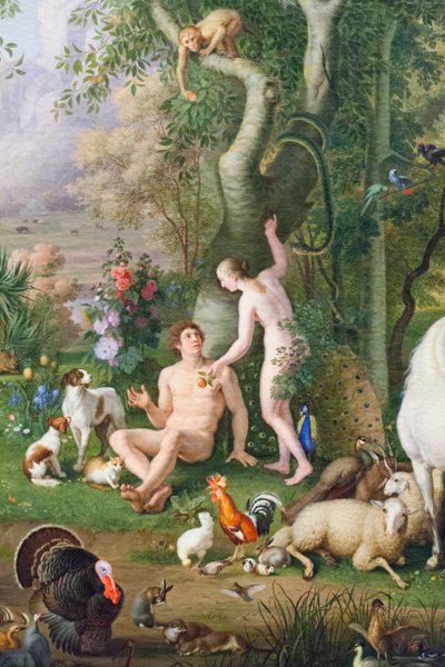 Adam and Eve in the Garden of Eden (Detail) by Johan Wenzel Peter