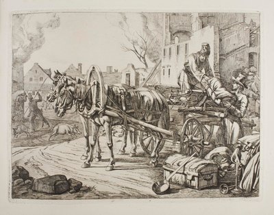 Cossacks Plundering in a Town by Johann Adam Klein
