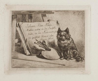 Dog Sitting by the Painter