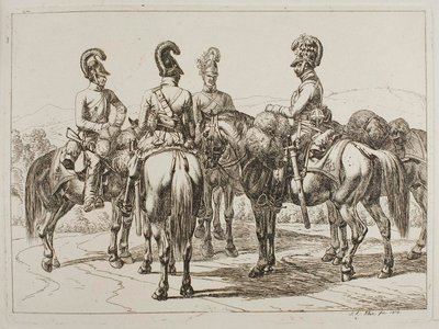 Dragoons on Horseback by Johann Adam Klein