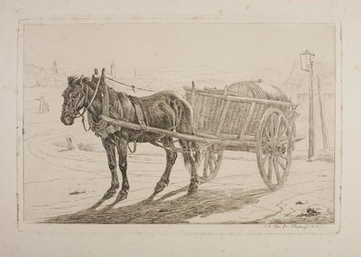 Horse Harnessed to a Beer Cart by Johann Adam Klein