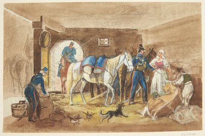 Cavalrymen in a Stable by Johann Adam Klein