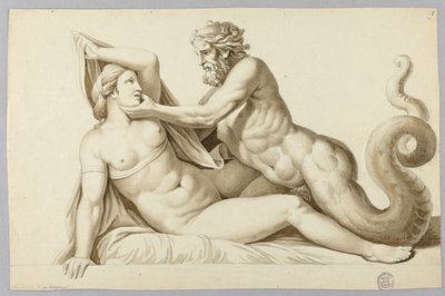 A Sea God Visiting a Girl by Johann August Nahl the Younger