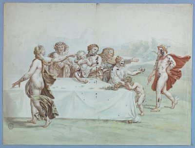 Hermes in the Garden of the Hesperides by Johann August Nahl the Younger