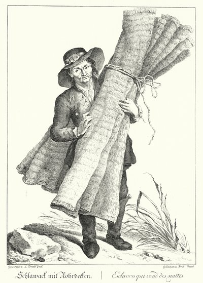 Mat seller by Johann Christian (after) Brand