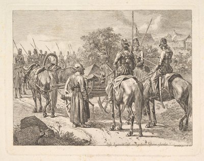 Cossacks Escorting the Regimental Cassone by Johann Christian Erhard