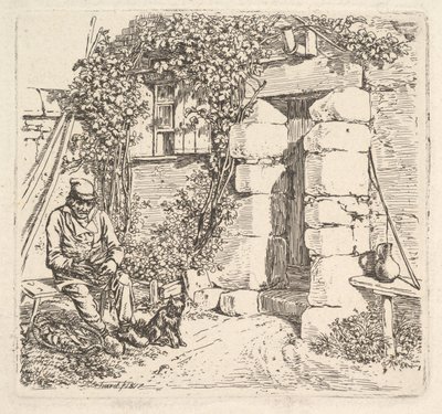 The Old Man and his Pomeranian Dog by Johann Christian Erhard