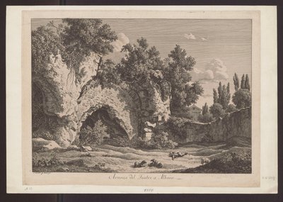 View of the Theatre at Albano (Shepherd with Sheep among Ruins) by Johann Christian Reinhart