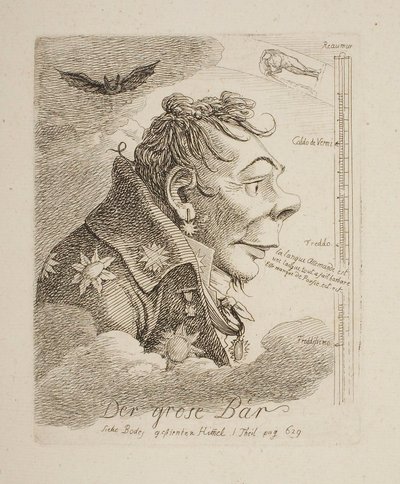 "The Great Bear", Caricature of the Russian Count Mattweff (possibly the Painter Fyodor Matveyev) by Johann Christian Reinhart